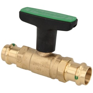 Heimeier ball valve DVGW Globo D 1" DN 25, Viega connection SC, red brass