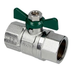 Ball valve DVGW, IT 3/4" x 80 mm, DN 20 with wing...