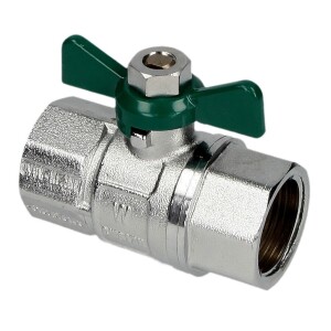 Ball valve DVGW, IT 1" x 90 mm, DN 25 with wing handle, DIN EN-13828, CW 617-M
