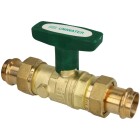 Ball valve DVGW DN40xViega press c. 42mm ISO-T-handle, DIN EN-13828, CW 617-M