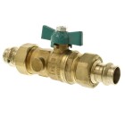 Ball valve DVGW DN20xViega press c. 18mm with wing handle, with drain CW 617-M