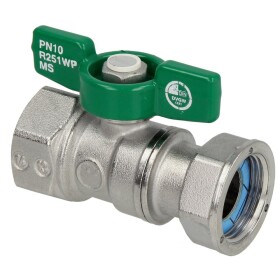 Ball valve DVGW 1&quot; IT x 1&quot; lock nut with wing...