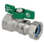 Ball valve DVGW 1&quot; IT x 1&quot; lock nut with wing handle, CW 617-M, chrome