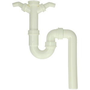 Pipe drain trap 1 1/2" with 2 x con. Vertical outlet, RW 40 mm