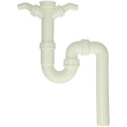 Pipe drain trap 1 1/2&quot; with 2 x con. Vertical outlet, RW 40 mm