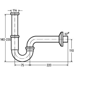 Viega tube siphon PLUS 1 1/4" NW 32 mm,...