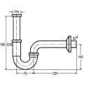 Siphon tube Viega PLUS 1 1/4&quot; DN 32 mm, chrom&eacute;, mod&egrave;le 5611.5 101572
