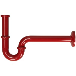 Siphon tube 1 1/4" PLUS, rouge (3003) 1 1/4" x 32 mm avec rosace 80 mm