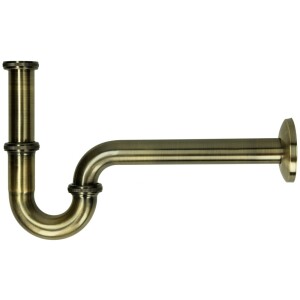 Siphon tube 1 1/4" PLUS, bronze 1 1/4" x 32 mm avec rosace 80 mm