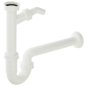 Pllastic basin siphon 1¼" DN 32 with device connection white