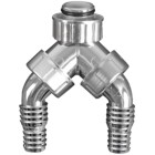 Double hose sleeve f. conc. siphon with backflow preventer, chrome-plated