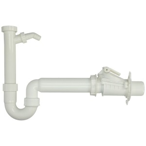 Odour trap for sinks in 1½" x 50 mm PP with backwater valve, hose connection