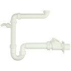 Space-saving odour trap 1&frac12;&quot; x 50 mm with backwater valve acc. to DIN 13562