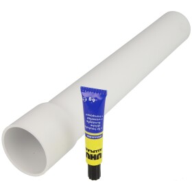 Flush pipe extension Ø 44 mm white, 500 mm