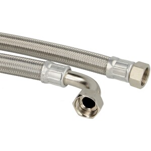 90° elbow connecting hose 800 mm 3/4" nut x 3/4" nut (DN 19)