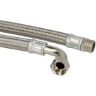 Stainless steel connecting hose 2,000 mm 3/4&quot; ET x 3/4&quot; nut (bend) (DN 19)