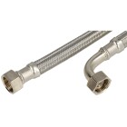 Stainless steel connection hose 1,000 mm 1/2&quot; nut x 1/2&quot; nut (bend) DN 13