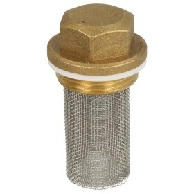 Top for dirt trap, 3/4&quot; DN 20, brass, DIN DVGW-approval