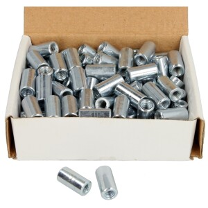 Threaded sleeves, zinc-coated (PU 100) M 6 x 20 mm