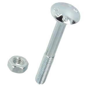 Round head screw M 6 x 30 mm (PU 100) with hex. nut DIN 603 galv. zinc coated