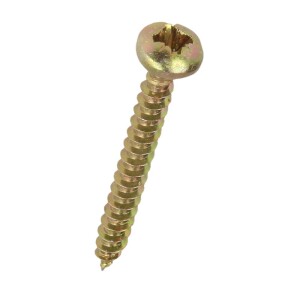 Recessed round head screw for chipboards Ø 4 x 35 mm yellow chrom