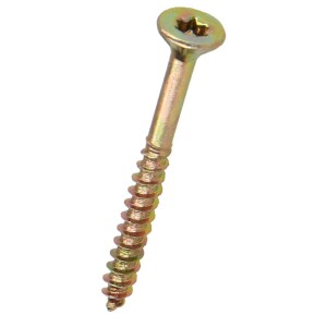 Vis à tête conique Ø 5 x 50 mm (500 p.) avec étoile/Torx jaune chromé