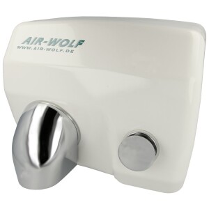 Sèche-mains à air chaud Air-Wolf, blanc E 120 avec bouton poussoir