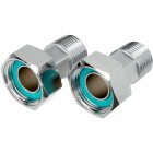 Water meter screw joints, chrome-plated brass 1/2&quot; ET x 3/4&quot; lock nut