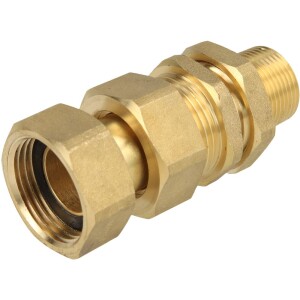 Water meter screw connection, brass outlet Qn 2.5 - 3/4" ET x 1" IT