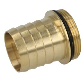 Brass hose tail with external thread flange and O-ring