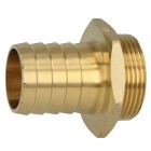 Brass hose connector with male thread and hexagonal collar 1 1/4&quot; ET x 1 1/4&quot;