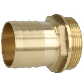 Brass hose connector with male thread and hexagonal...