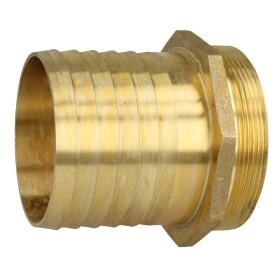 Brass hose connector with male thread and hexagonal...