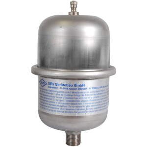 Diaphragm pressure vessel 1 litre, 1/2" ET, with oil-proof Nitril diaphragm