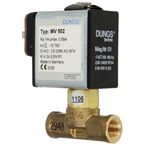 Electrovanne gaz Dungs MV502, 1/4",NBR, raccordement électrique par connecteur 215953