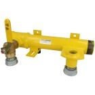 Mounting unit f. double-pipe gas meter ball valve, TSV, 1 1/2 x 1