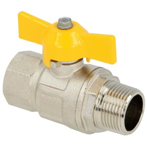 Ball valve, gas, 1/4", IT/ET With wing handle, according to DVGW
