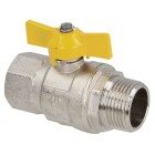 Gas ball valve 1&quot; IT/ET with wing handle, according to DVGW