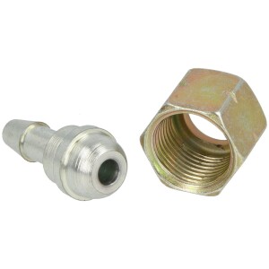 Hose nozzle with coupling nut G 3/8 lh nut x nozzle 6 mm