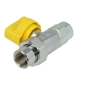 Gas connection ball valve 1" passage with safety valve TSV, chromium-plated